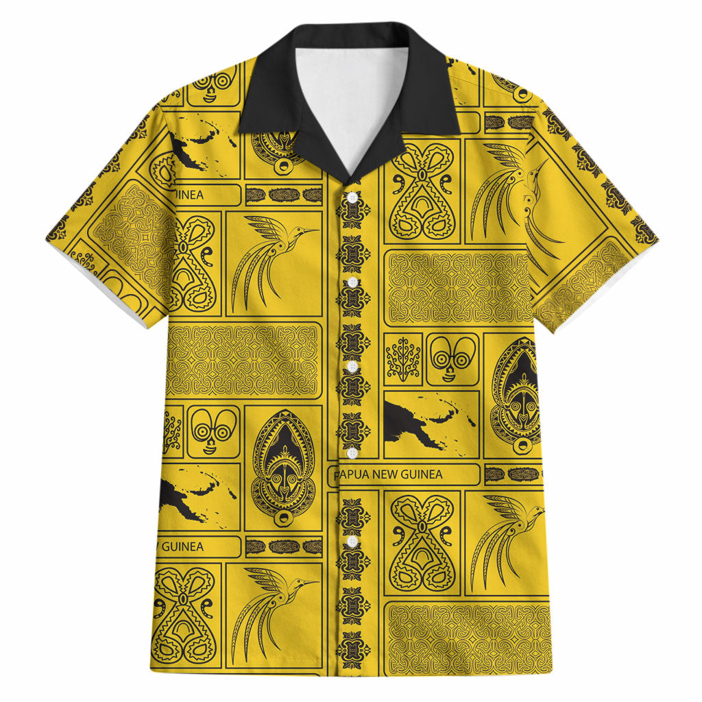 Papua New Guinea Heritage Motif Hawaiian Shirt Yellow Version LT05 Yellow - Polynesian Pride