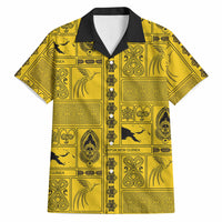 Papua New Guinea Heritage Motif Hawaiian Shirt Yellow Version