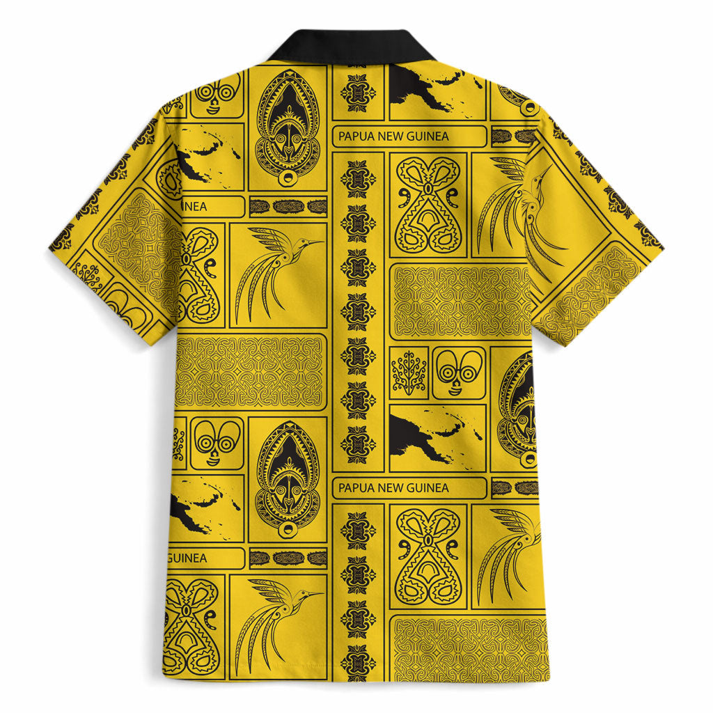 Papua New Guinea Heritage Motif Hawaiian Shirt Yellow Version