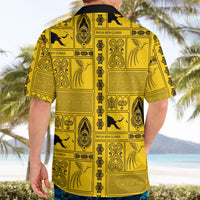 Papua New Guinea Heritage Motif Hawaiian Shirt Yellow Version