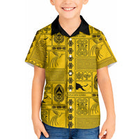 Papua New Guinea Heritage Motif Hawaiian Shirt Yellow Version