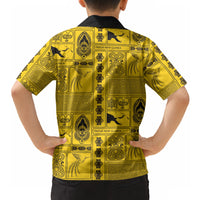 Papua New Guinea Heritage Motif Hawaiian Shirt Yellow Version