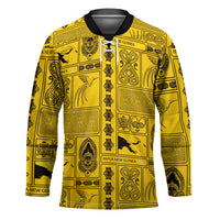 Papua New Guinea Heritage Motif Hockey Jersey Yellow Version