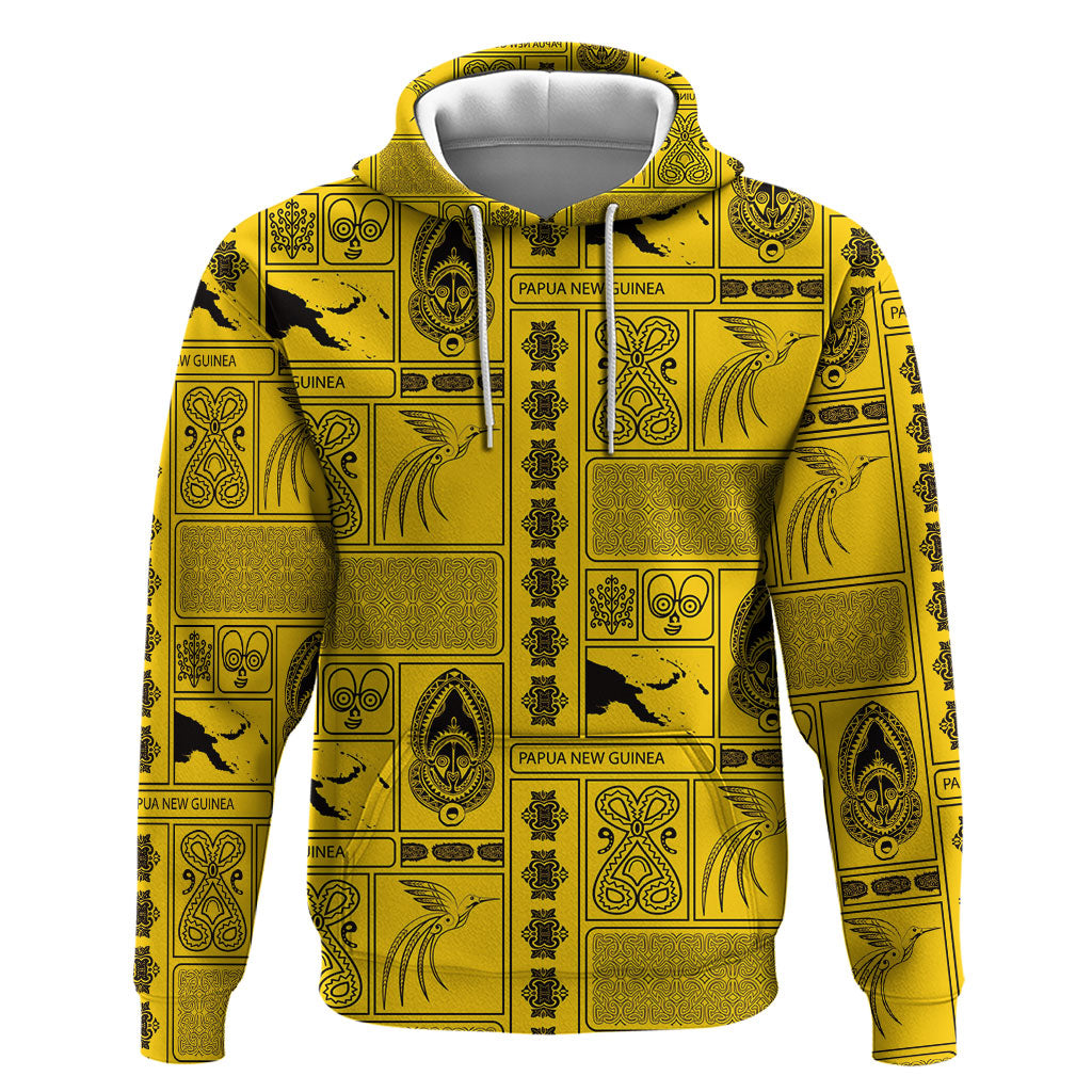 Papua New Guinea Heritage Motif Hoodie Yellow Version