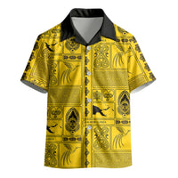 Papua New Guinea Heritage Motif Kid Hawaiian Shirt Yellow Version