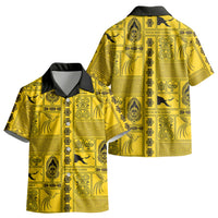 Papua New Guinea Heritage Motif Kid Hawaiian Shirt Yellow Version