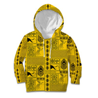 Papua New Guinea Heritage Motif Kid Hoodie Yellow Version