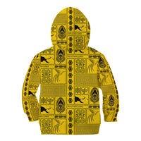 Papua New Guinea Heritage Motif Kid Hoodie Yellow Version
