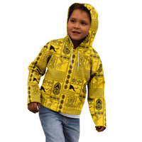 Papua New Guinea Heritage Motif Kid Hoodie Yellow Version