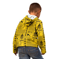 Papua New Guinea Heritage Motif Kid Hoodie Yellow Version