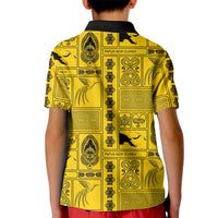 Papua New Guinea Heritage Motif Kid Polo Shirt Yellow Version