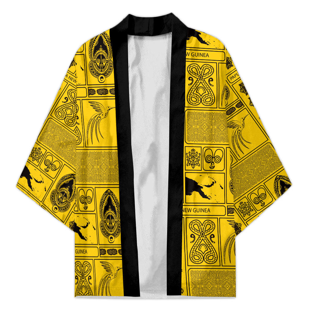 Papua New Guinea Heritage Motif Kimono Yellow Version