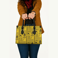 Papua New Guinea Heritage Motif Leather Bag Yellow Version