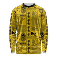 Papua New Guinea Heritage Motif Long Sleeve Shirt Yellow Version