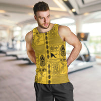 Papua New Guinea Heritage Motif Men Tank Top Yellow Version