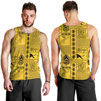 Papua New Guinea Heritage Motif Men Tank Top Yellow Version