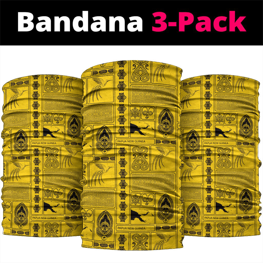 Papua New Guinea Heritage Motif Neck Gaiter Yellow Version LT05 package One Size: 25*50cm Yellow - Polynesian Pride
