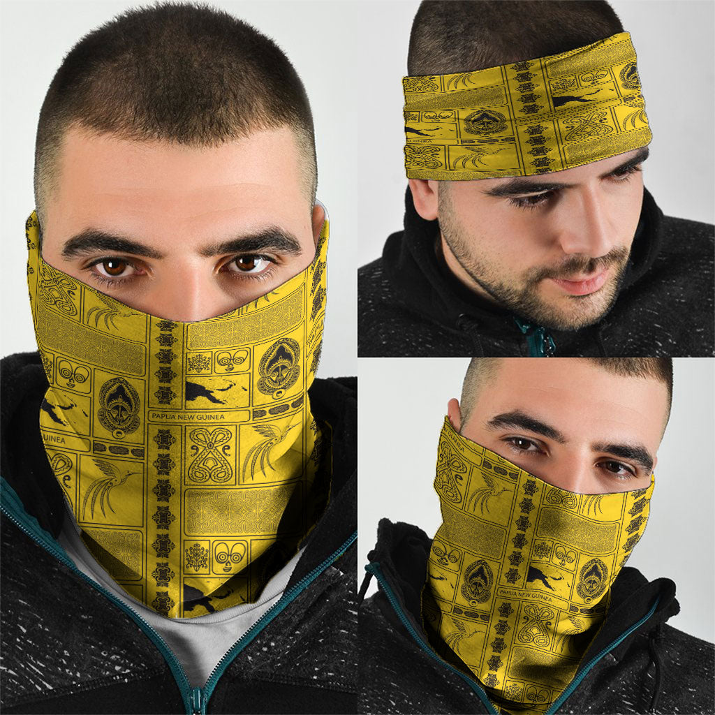 Papua New Guinea Heritage Motif Neck Gaiter Yellow Version