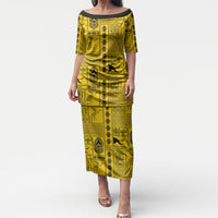 Papua New Guinea Heritage Motif Puletasi Yellow Version