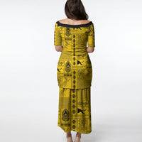 Papua New Guinea Heritage Motif Puletasi Yellow Version