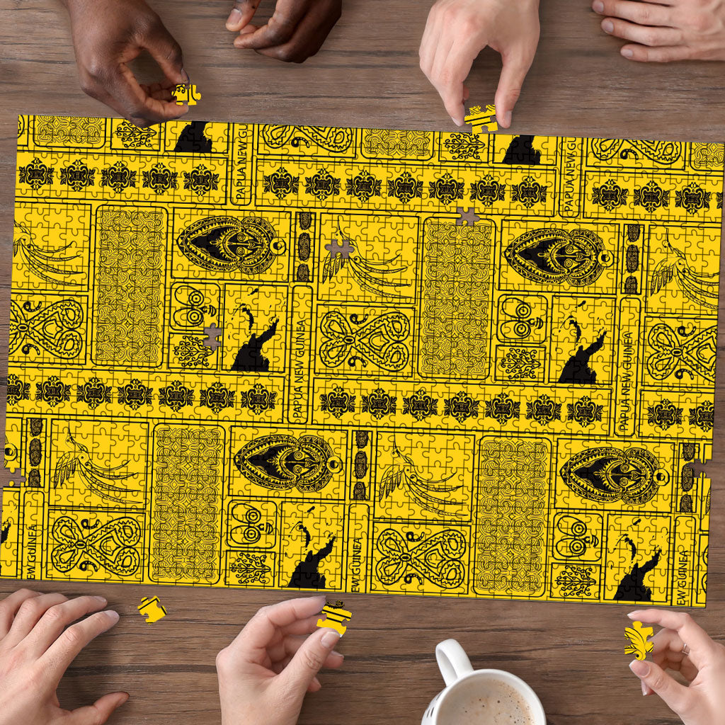Papua New Guinea Heritage Motif Puzzle Yellow Version