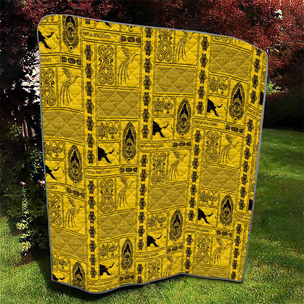 Papua New Guinea Heritage Motif Quilt Yellow Version