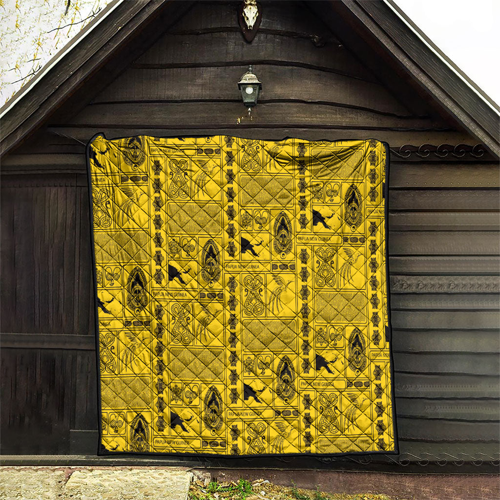 Papua New Guinea Heritage Motif Quilt Yellow Version