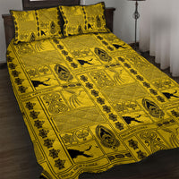 Papua New Guinea Heritage Motif Quilt Bed Set Yellow Version