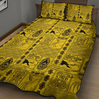 Papua New Guinea Heritage Motif Quilt Bed Set Yellow Version