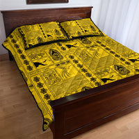Papua New Guinea Heritage Motif Quilt Bed Set Yellow Version