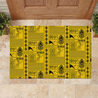 Papua New Guinea Heritage Motif Rubber Doormat Yellow Version