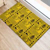 Papua New Guinea Heritage Motif Rubber Doormat Yellow Version