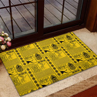 Papua New Guinea Heritage Motif Rubber Doormat Yellow Version