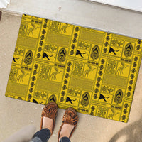 Papua New Guinea Heritage Motif Rubber Doormat Yellow Version