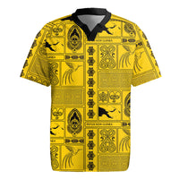 Papua New Guinea Heritage Motif Rugby Jersey Yellow Version