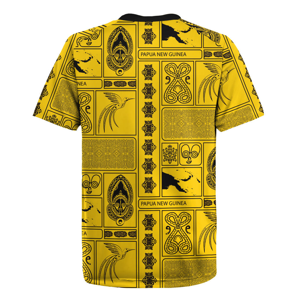 Papua New Guinea Heritage Motif Rugby Jersey Yellow Version