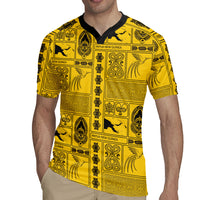 Papua New Guinea Heritage Motif Rugby Jersey Yellow Version