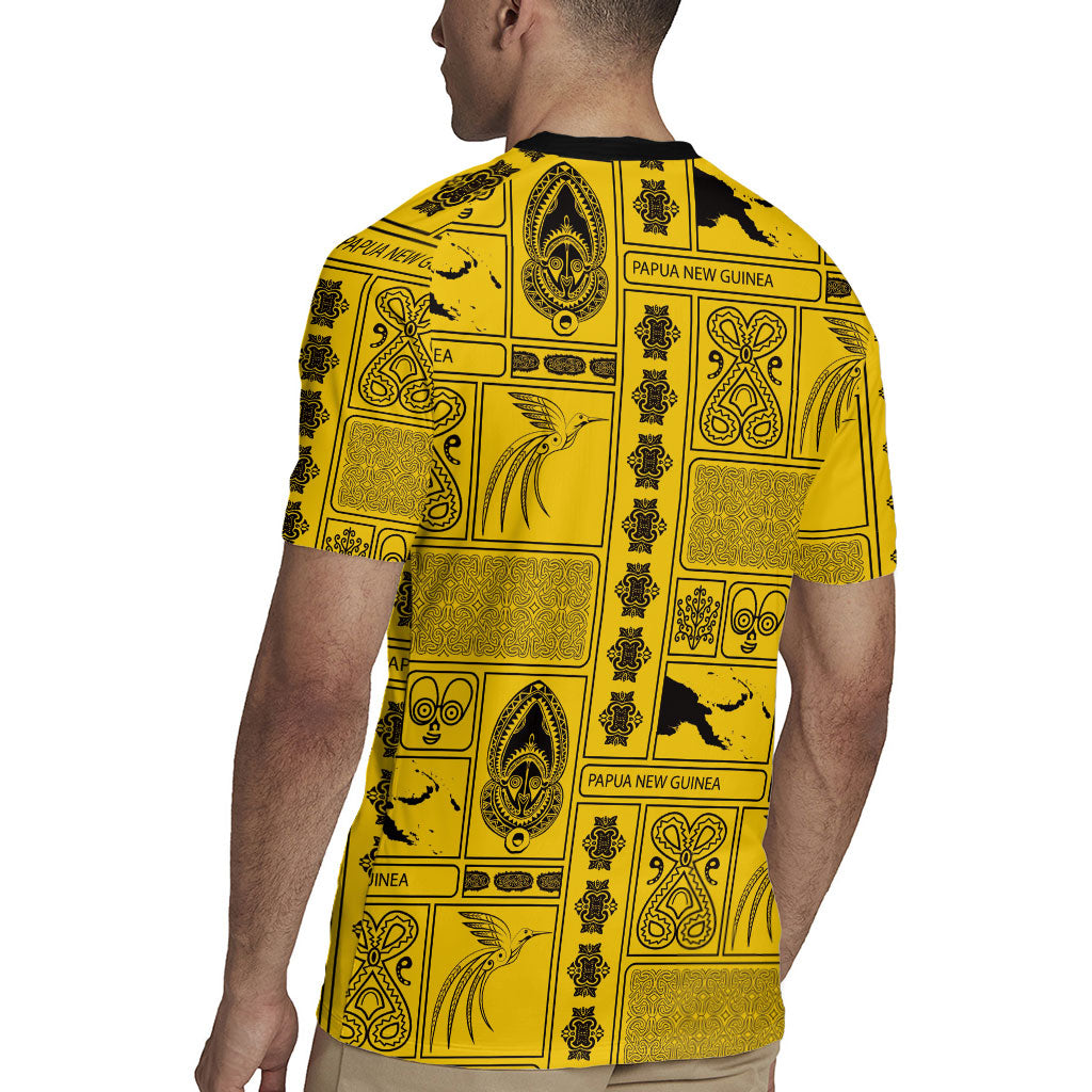 Papua New Guinea Heritage Motif Rugby Jersey Yellow Version