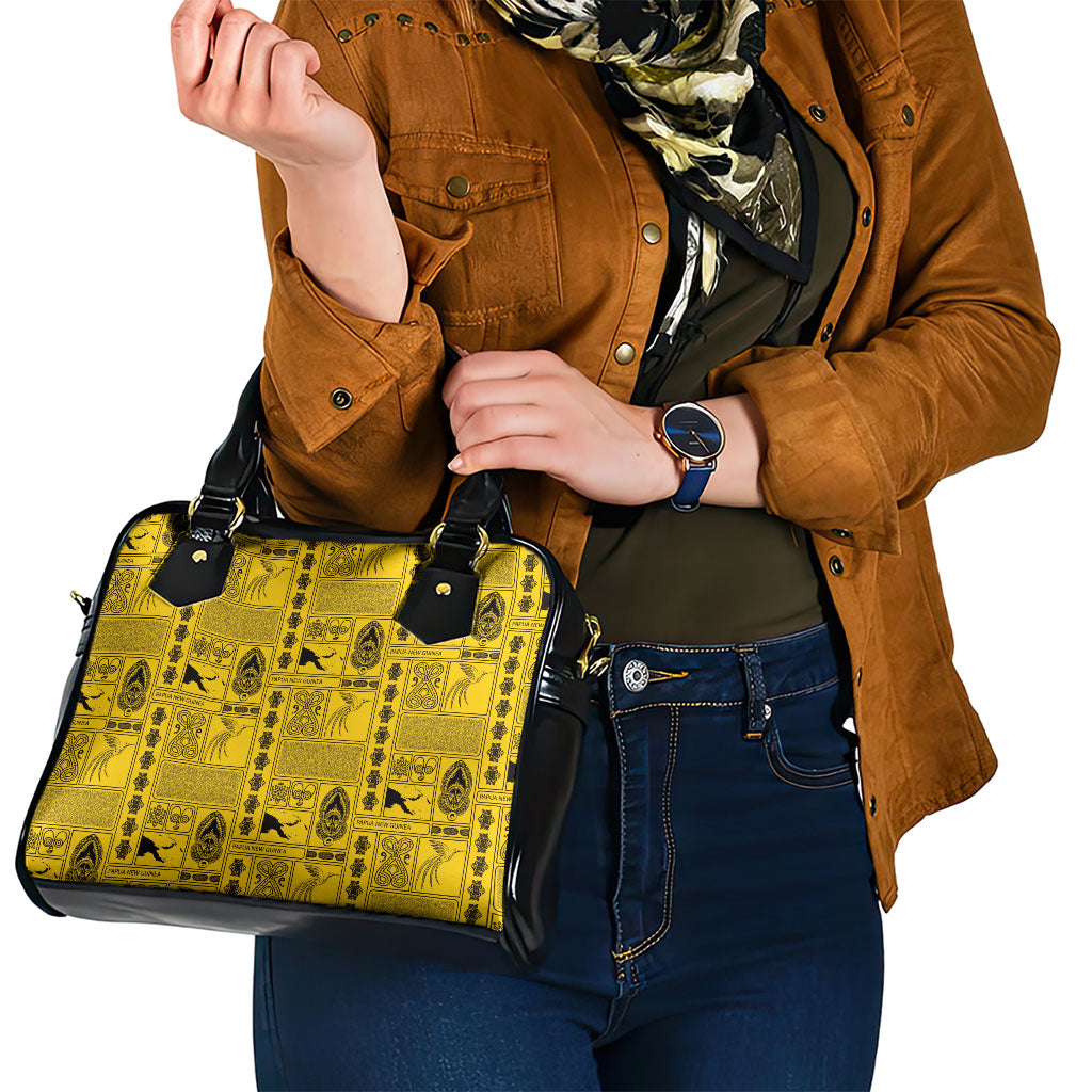 Papua New Guinea Heritage Motif Shoulder Handbag Yellow Version