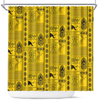 Papua New Guinea Heritage Motif Shower Curtain Yellow Version