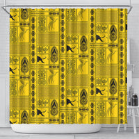 Papua New Guinea Heritage Motif Shower Curtain Yellow Version