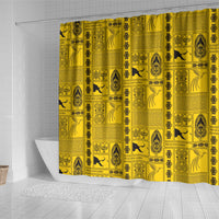 Papua New Guinea Heritage Motif Shower Curtain Yellow Version