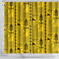 Papua New Guinea Heritage Motif Shower Curtain Yellow Version