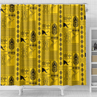 Papua New Guinea Heritage Motif Shower Curtain Yellow Version