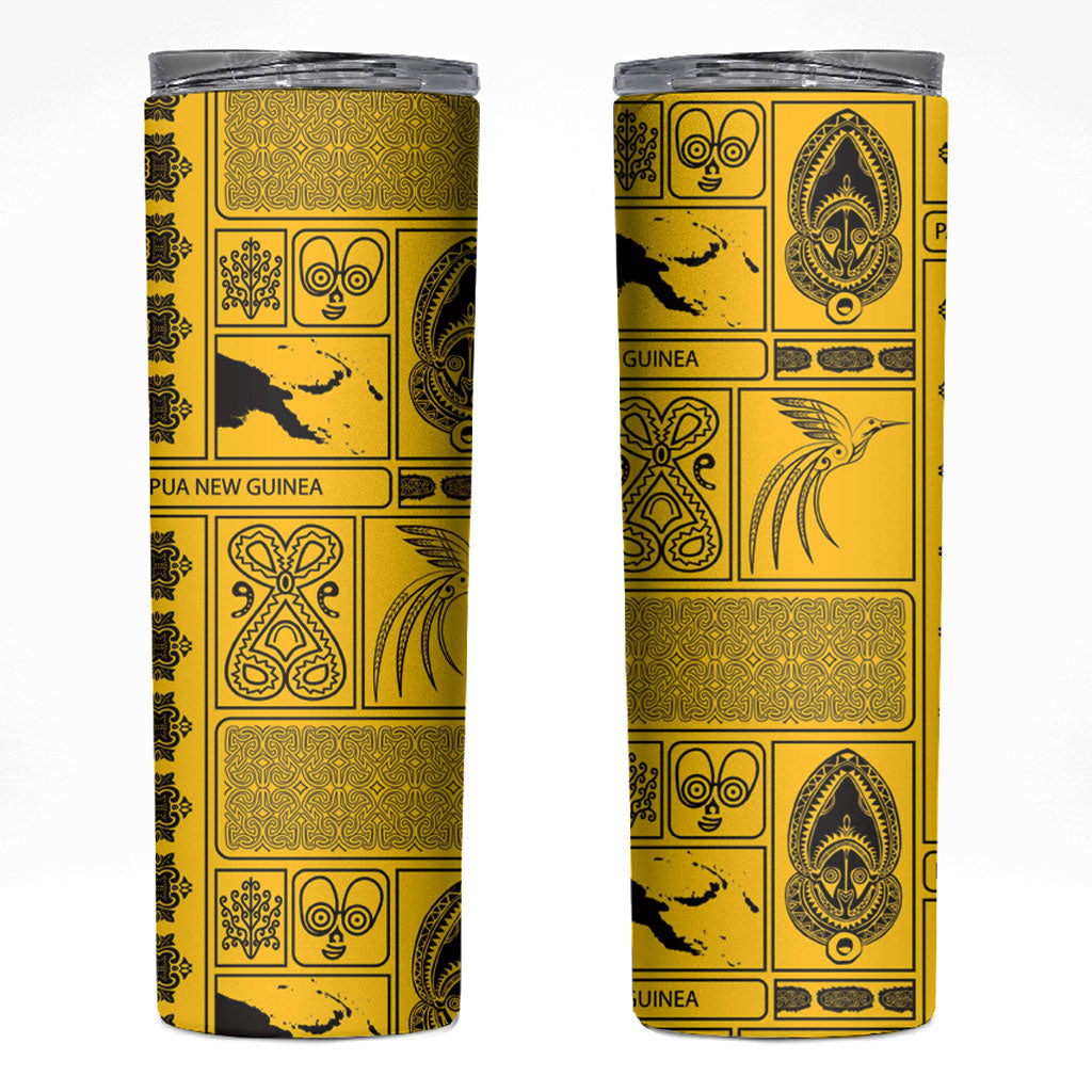 Papua New Guinea Heritage Motif Skinny Tumbler Yellow Version