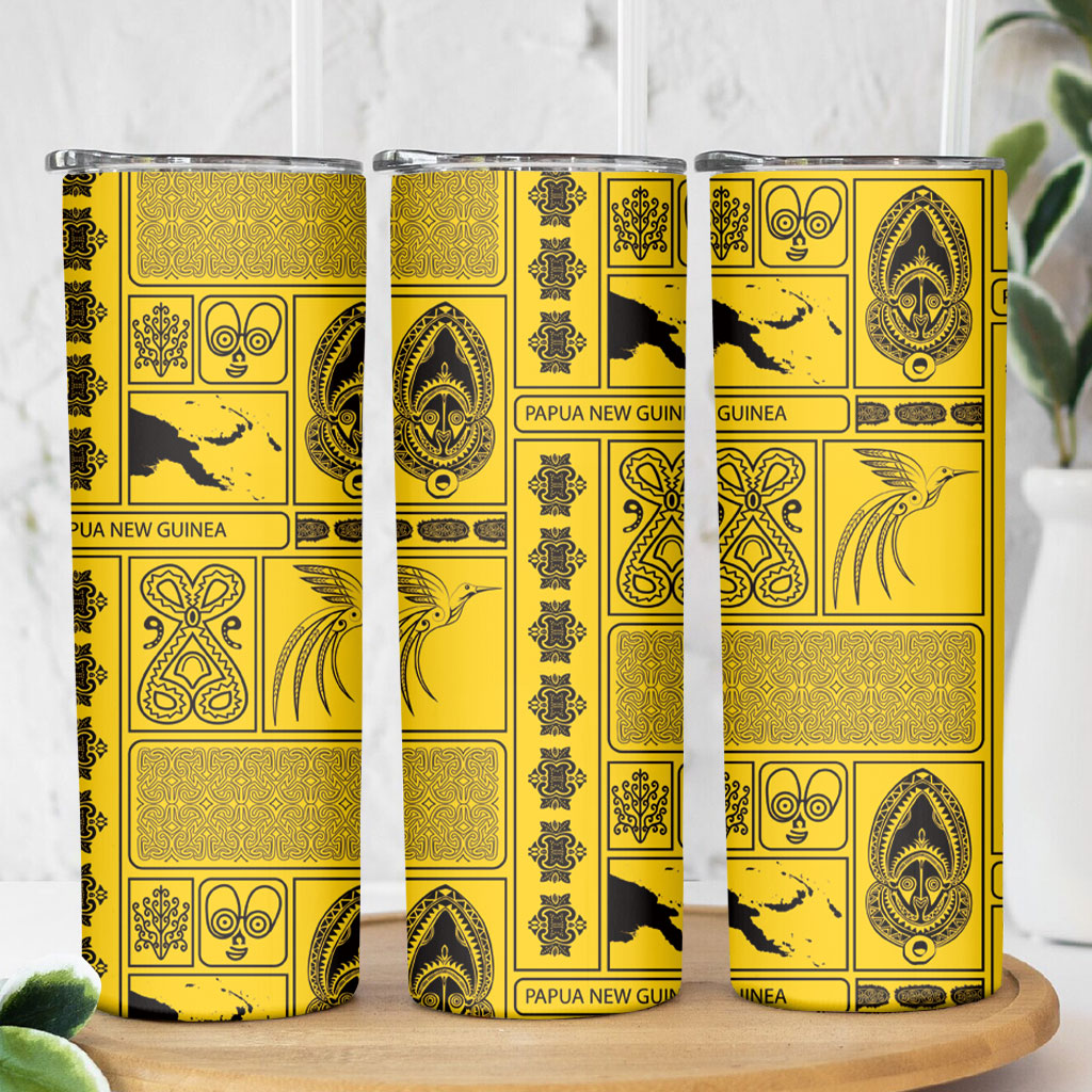 Papua New Guinea Heritage Motif Skinny Tumbler Yellow Version