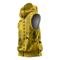 Papua New Guinea Heritage Motif Sleeveless Hoodie Yellow Version