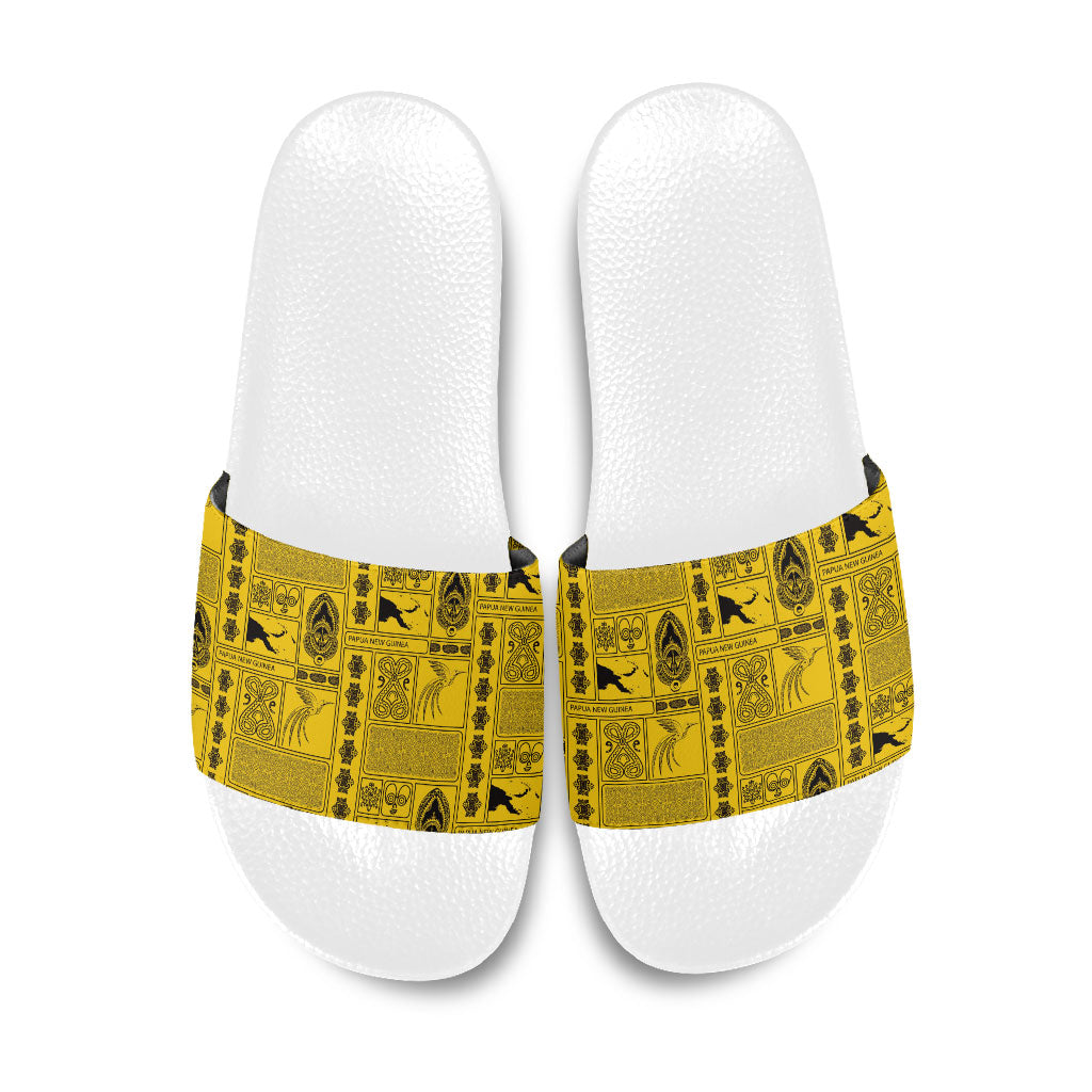 Papua New Guinea Heritage Motif Slide Sandals Yellow Version