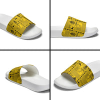 Papua New Guinea Heritage Motif Slide Sandals Yellow Version