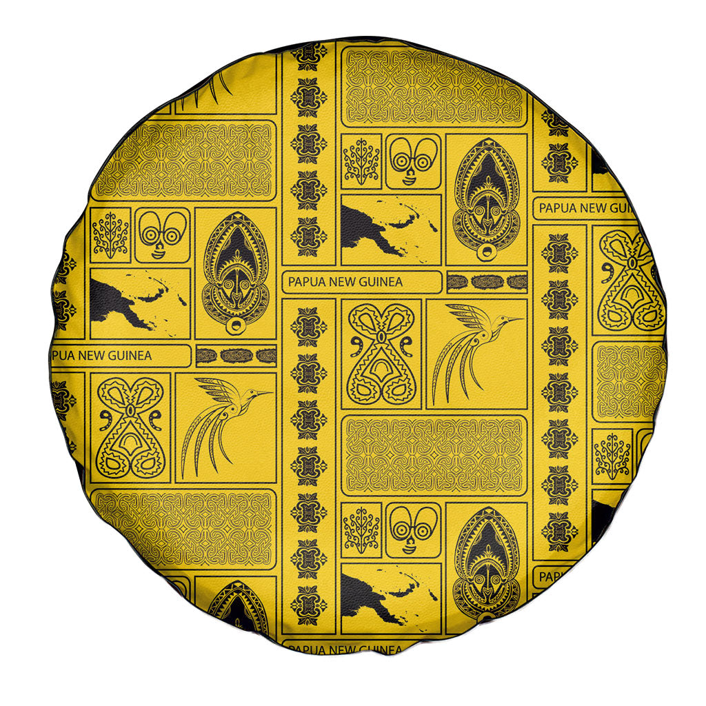 Papua New Guinea Heritage Motif Spare Tire Cover Yellow Version